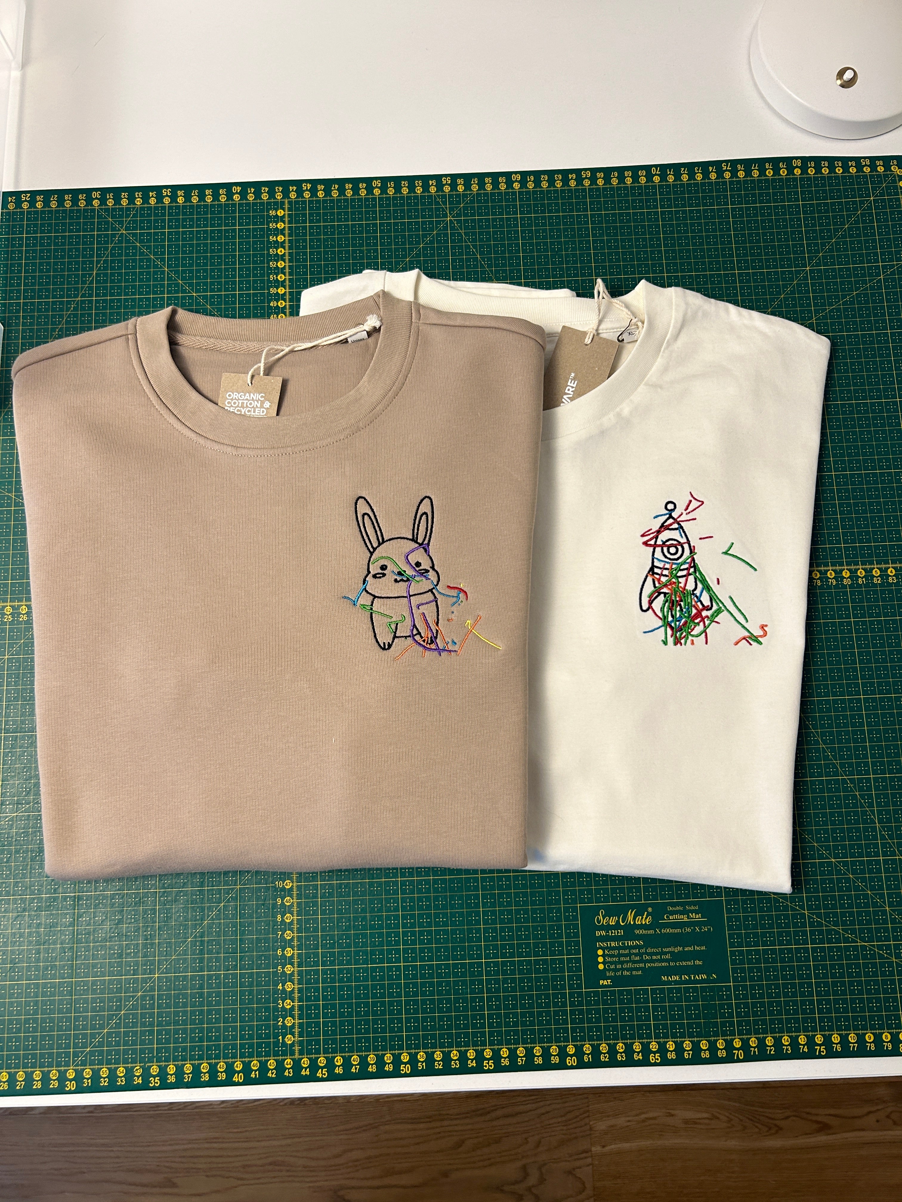 T-Shirt bestickt mit Kinderzeichnung oder einer anderen besonderen Zeichnung