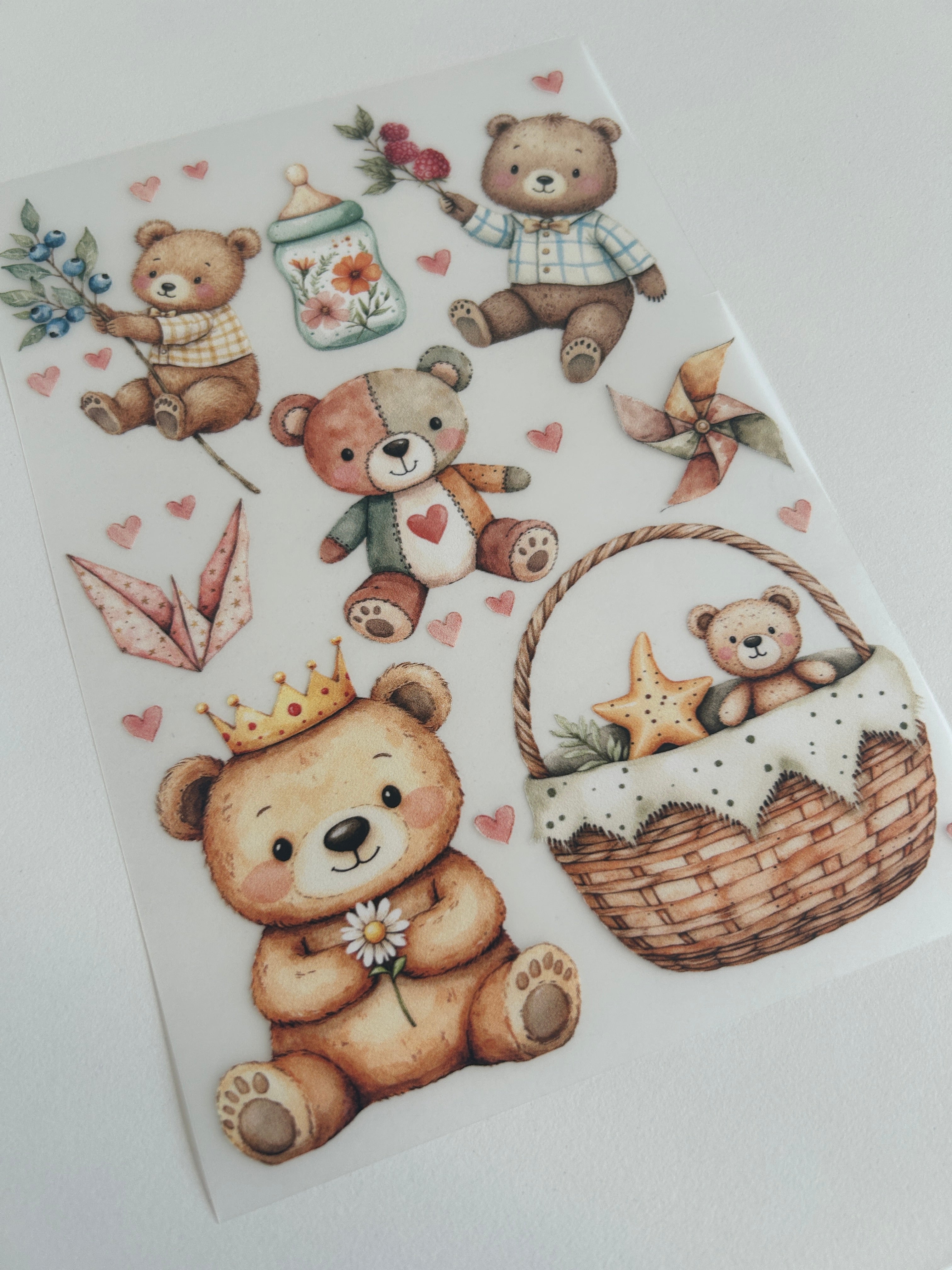 Boho Bügelbilder Bären – Süße Bärenmotive für Baby & Kinderkleidung