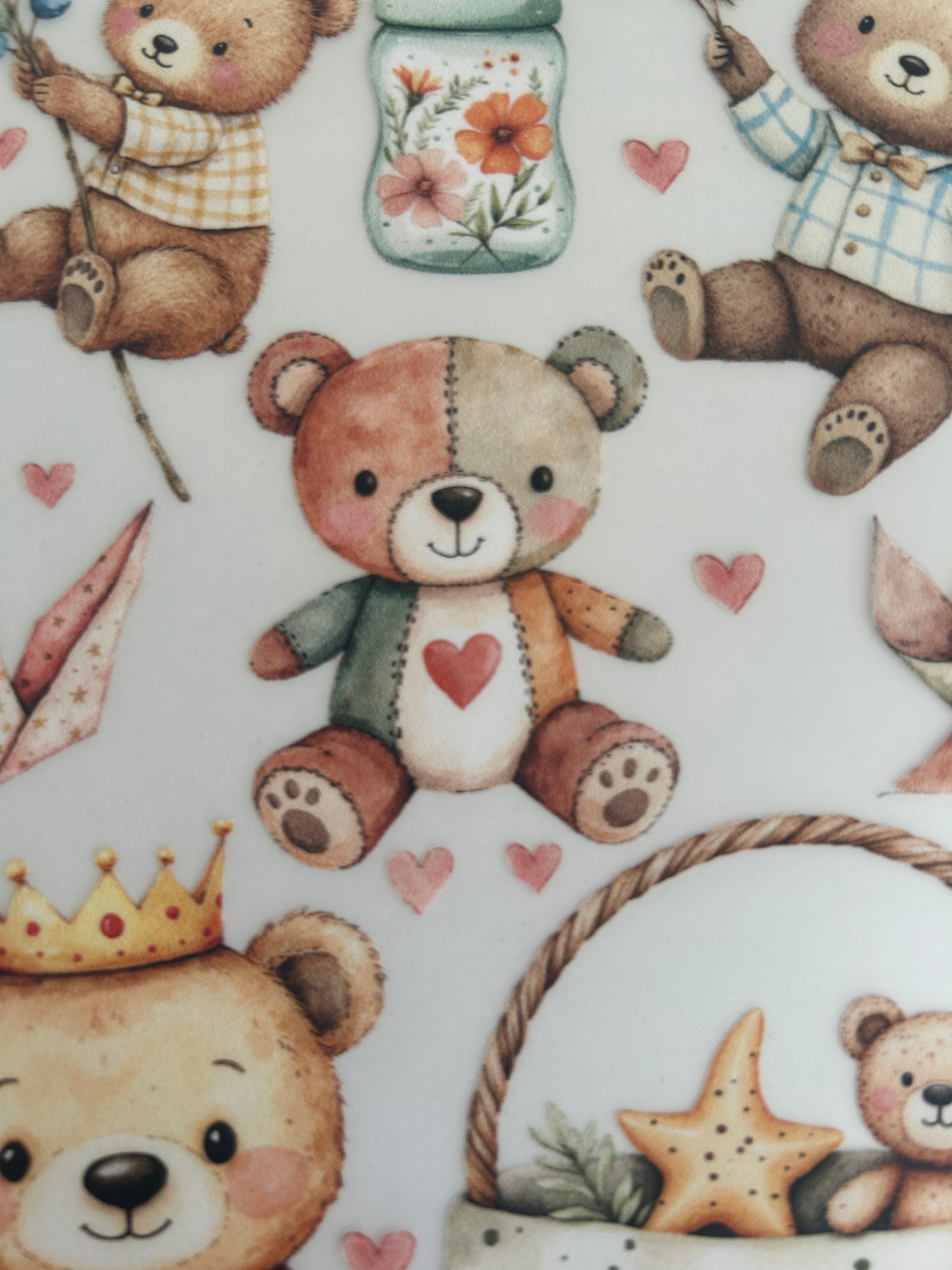 Boho Bügelbilder Bären – Süße Bärenmotive für Baby & Kinderkleidung