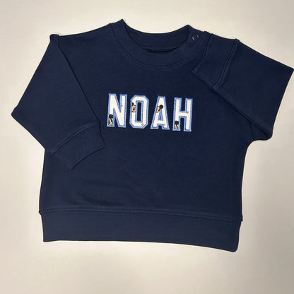 Baby/Children's memory sweater - personalized with letters from old clothes