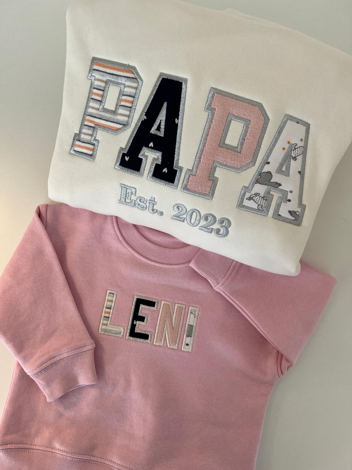Baby/Children's memory sweater - personalized with letters from old clothes