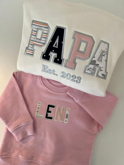 Baby/Children's memory sweater - personalized with letters from old clothes