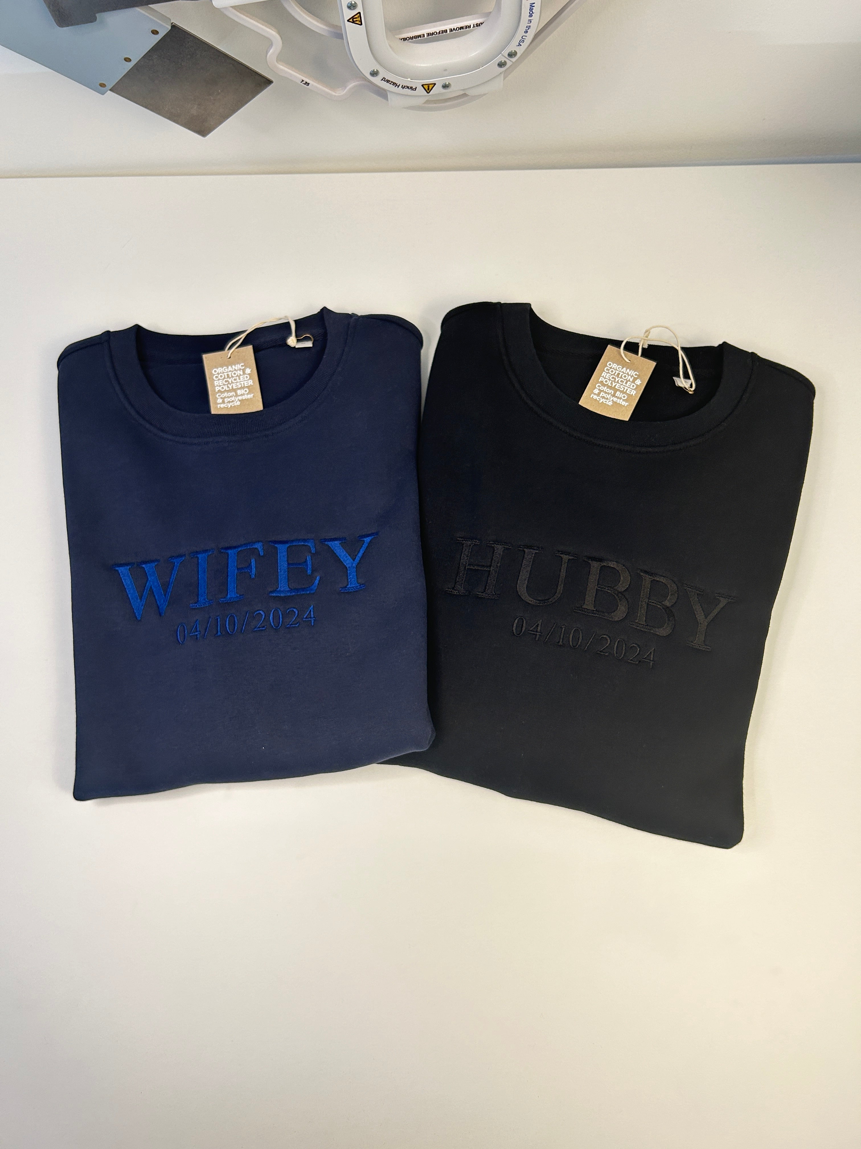 Personalizable sweatshirt, embroidered, individual, sustainable and ecological