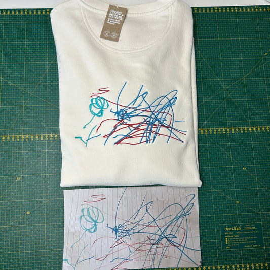 Individueller Pullover - bestickt mit Kinderzeichnung oder einer anderen besonderen Zeichnung