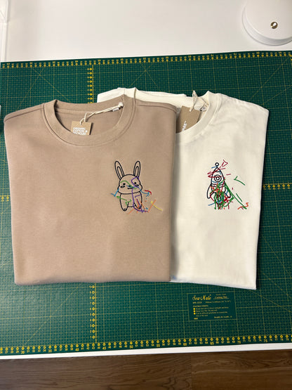 Individuell besticktes T-Shirt mit Kinderzeichnung oder einer anderen besonderen Zeichnung