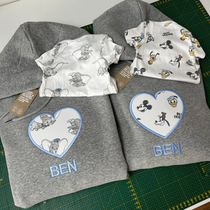 Commemorative sweater - personalized with appliqués from old clothes