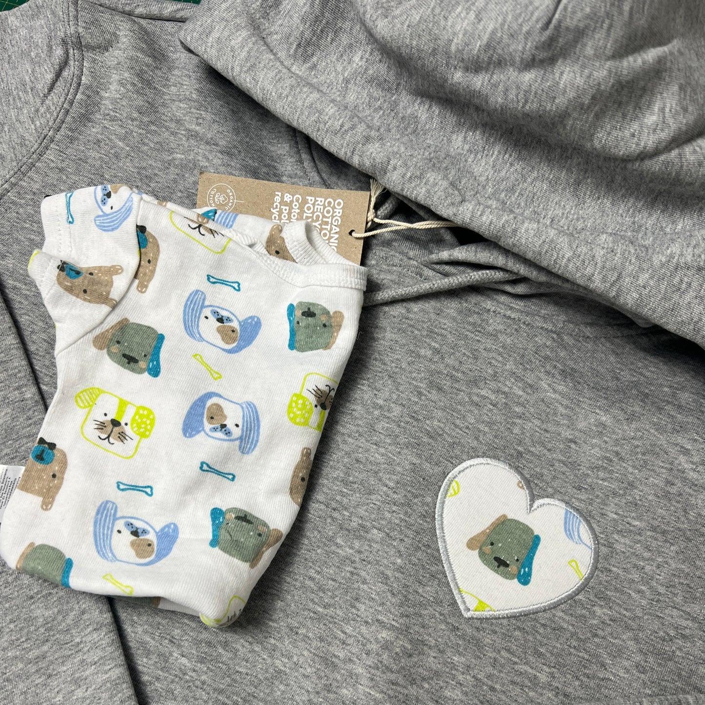 Commemorative sweater - personalized with appliqués from old clothes