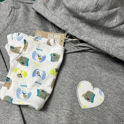 Commemorative sweater - personalized with appliqués from old clothes