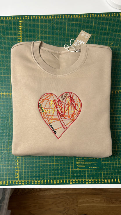 Individuell besticktes T-Shirt mit Kinderzeichnung oder einer anderen besonderen Zeichnung