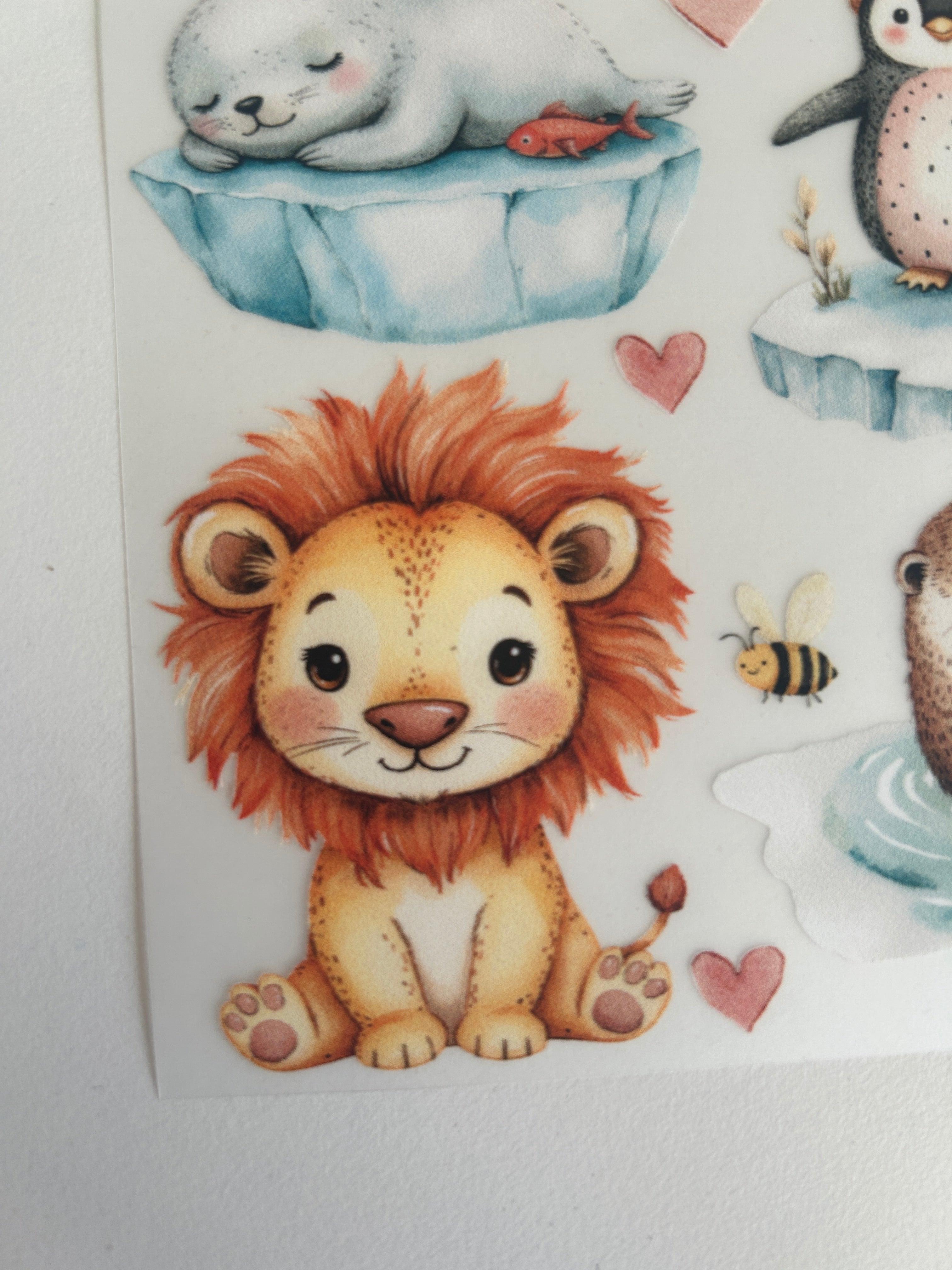 Boho Bügelbilder Zootiere – Löwe, Giraffe, Pinguin & mehr für Baby & Kind