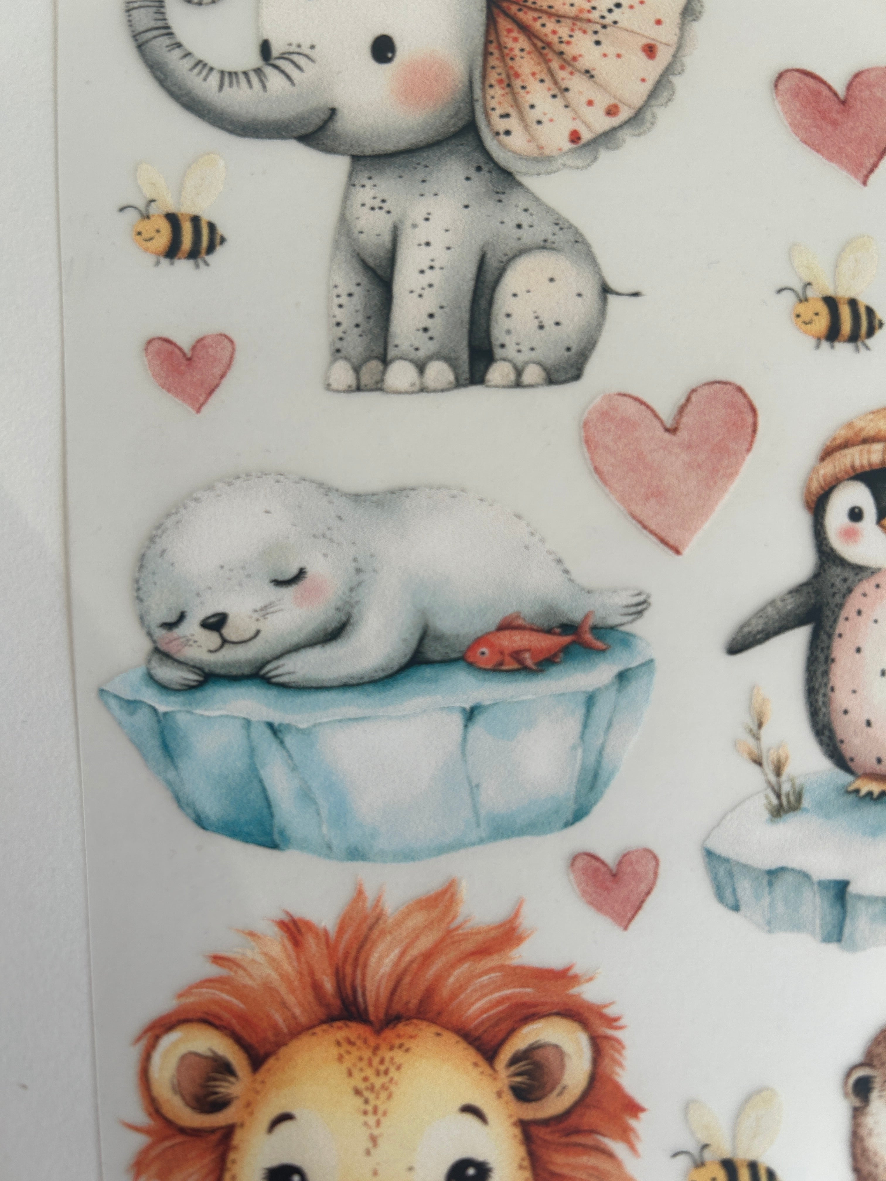 Boho Bügelbilder Zootiere – Löwe, Giraffe, Pinguin & mehr für Baby & Kind