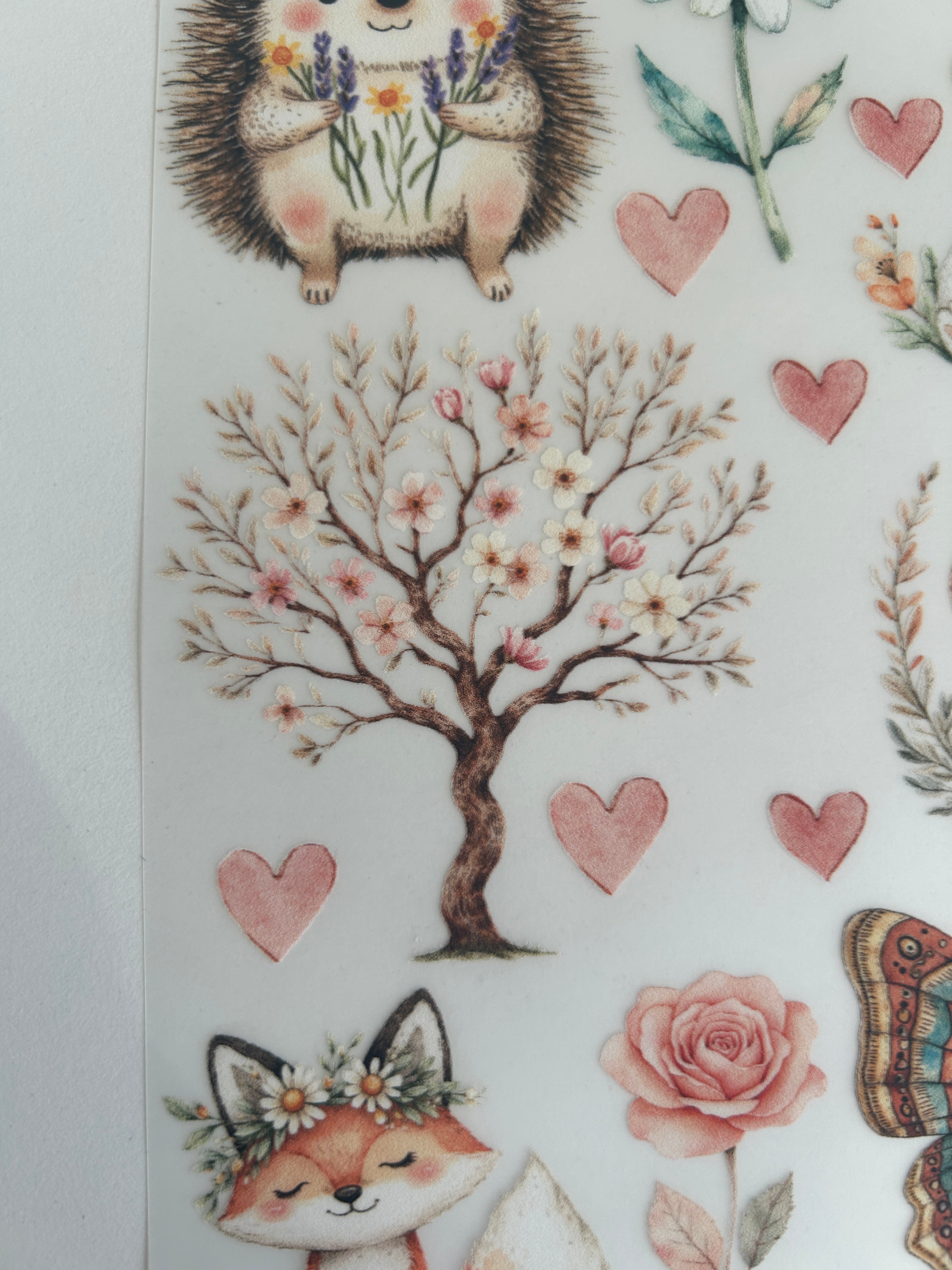 Boho Bügelbilder Waldtiere – Hase, Eichhörnchen & Schmetterling im Naturstil