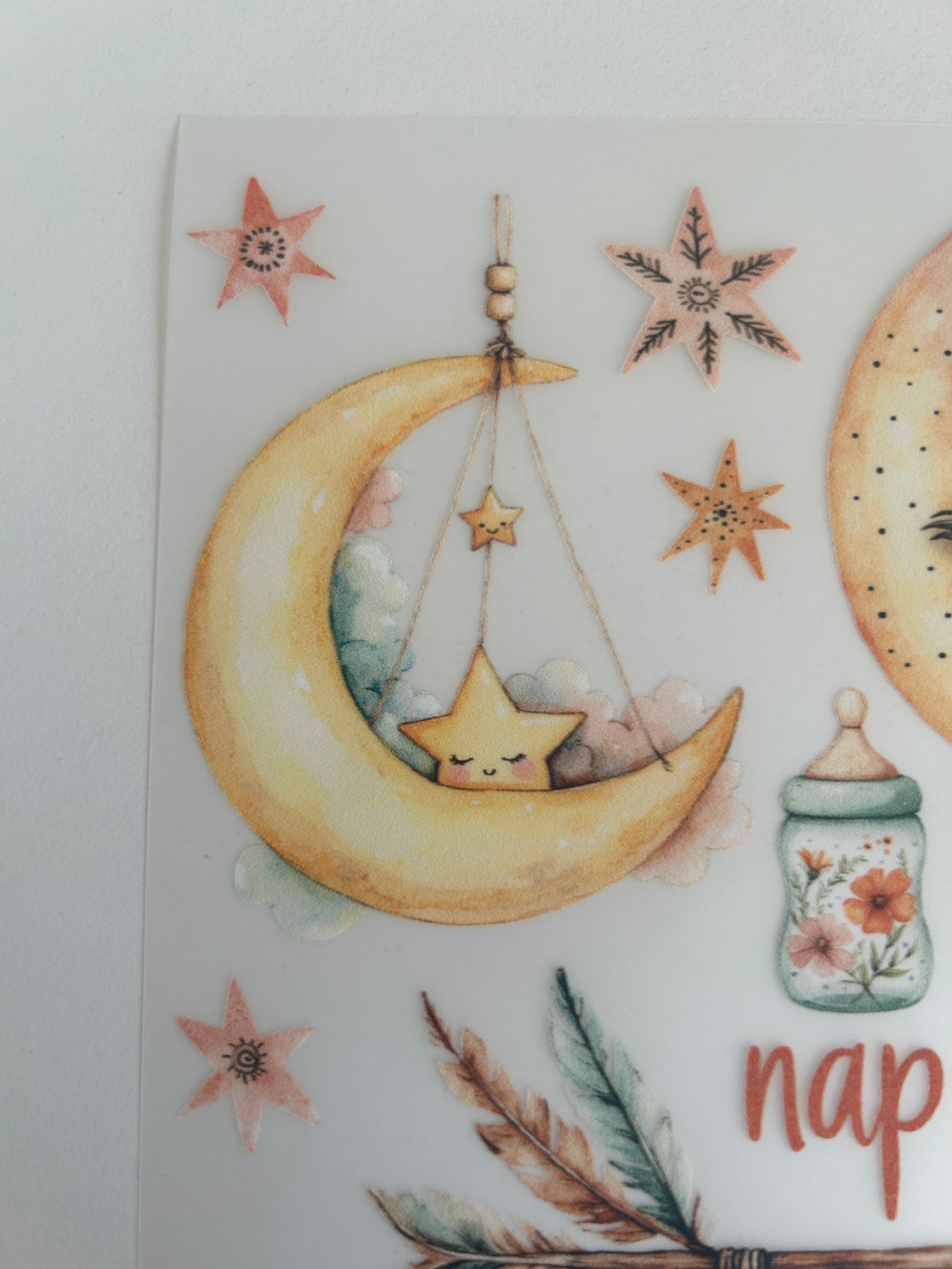 Boho Bügelbilder Mond – Nap Time Designs & Schlafmotive für kleine Träumer